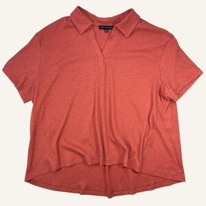 Jane + Delancey Women’s Terra-cotta Orange Short Sleeve Top. Large.